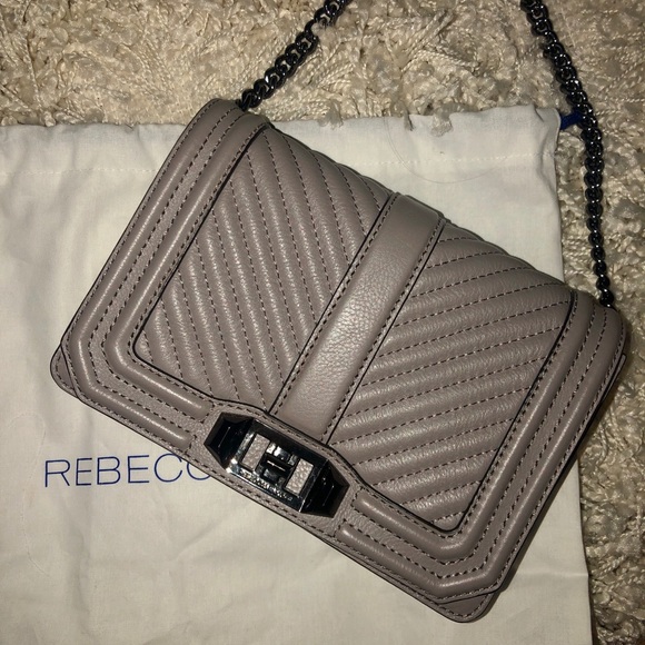 Rebecca Minkoff Handbags - Grey Chevron Quilted Small Love Crossbody
